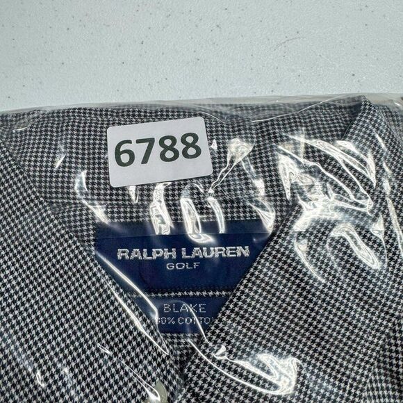 VTG Ralph Lauren Golf Blake Shirt Mens XL Gray Houndstooth Preppy Y2K FITS BIG - Picture 12 of 12